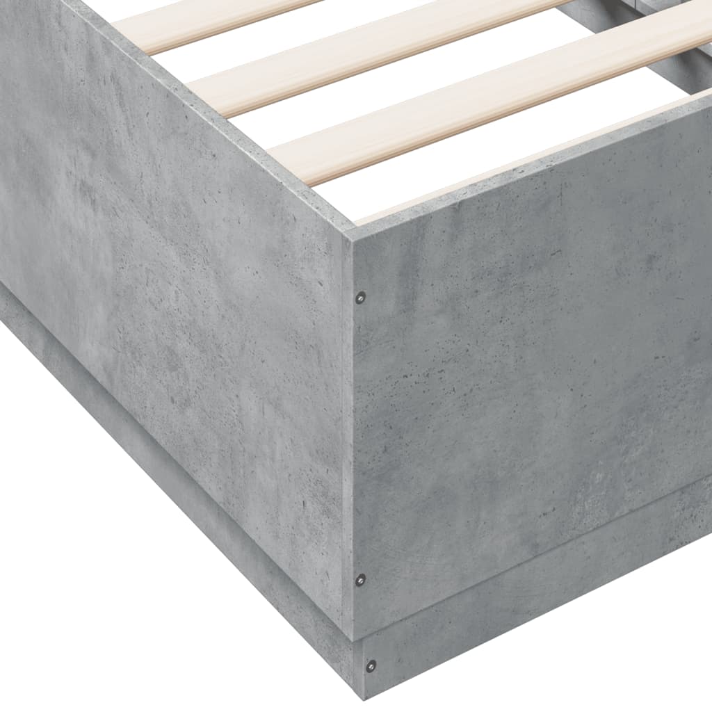 sengeramme 75x190 cm konstrueret træ betongrå
