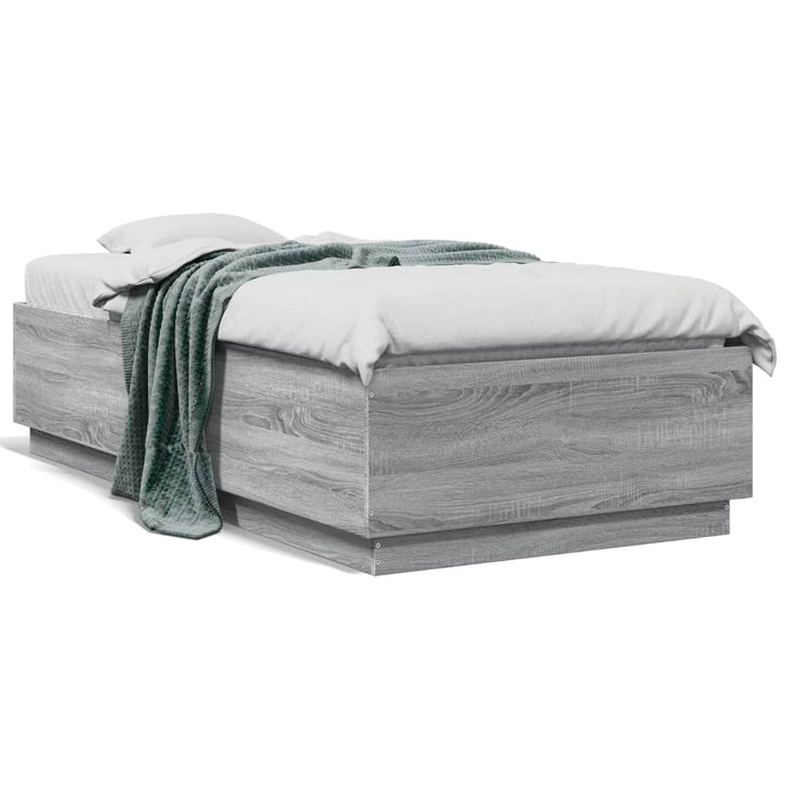 sengeramme 75x190 cm konstrueret træ grå sonoma-eg