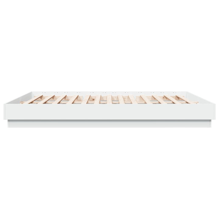 sengeramme med LED-lys 180x200 cm hvid