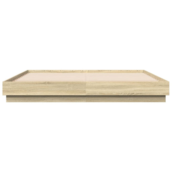 sengeramme med LED-lys 180x200 cm sonoma-eg