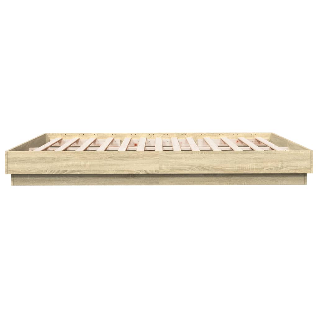 sengeramme med LED-lys 180x200 cm sonoma-eg