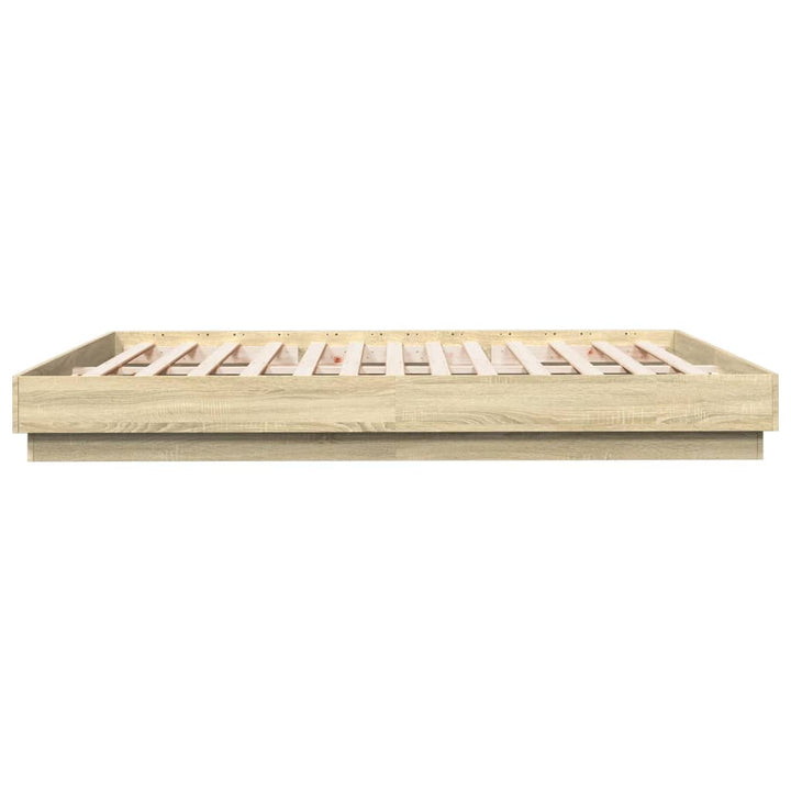 sengeramme med LED-lys 180x200 cm sonoma-eg