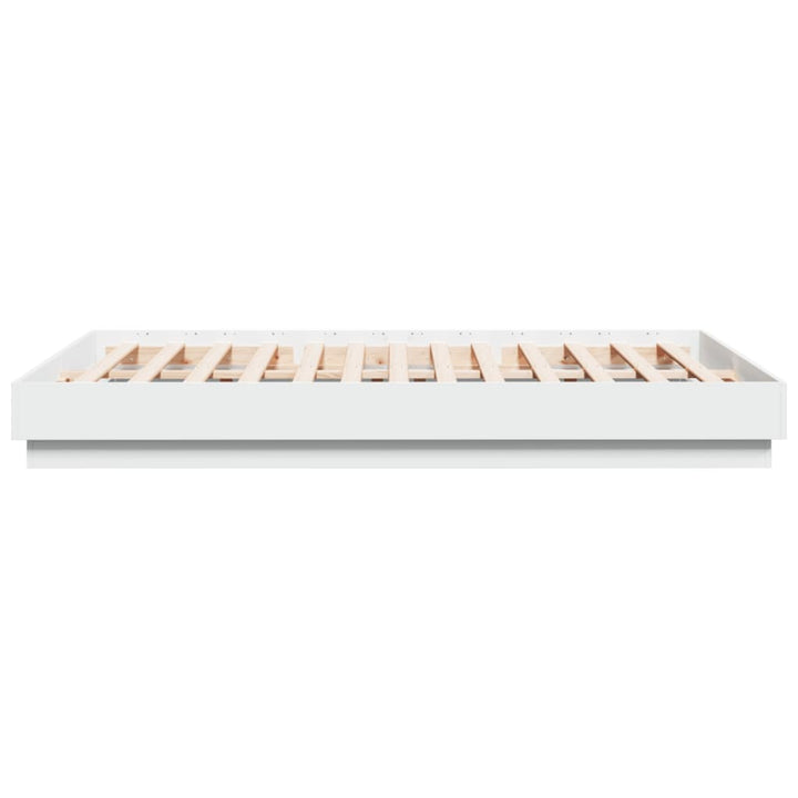 sengeramme med LED-lys 160x200 cm hvid