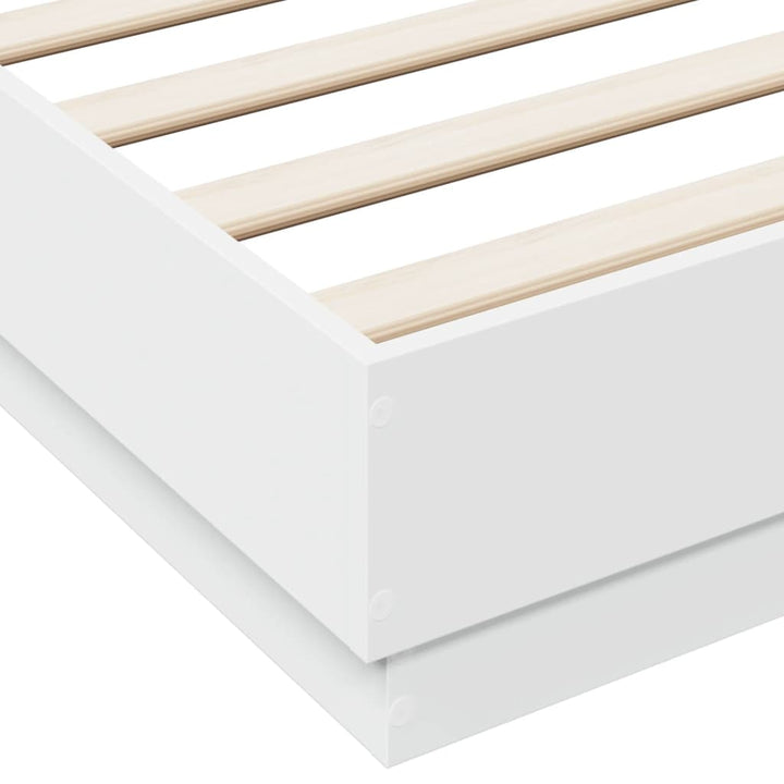 sengeramme med LED-lys 160x200 cm hvid