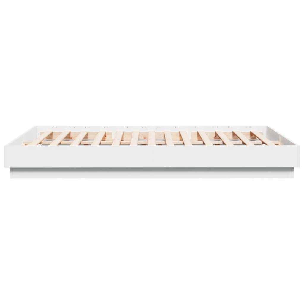 sengeramme med LED-lys 150x200 cm hvid