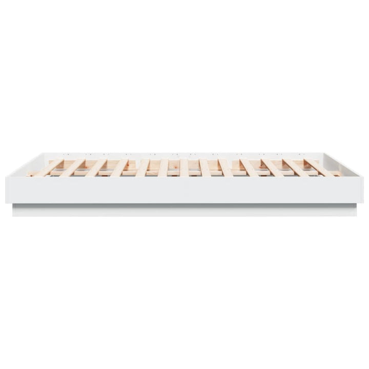 sengeramme med LED-lys 150x200 cm hvid