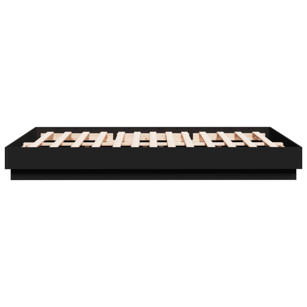 sengeramme med LED uden madras 150x200 cm sort