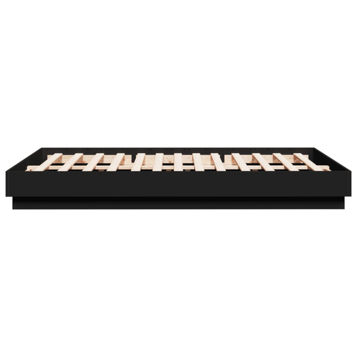 sengeramme med LED uden madras 150x200 cm sort