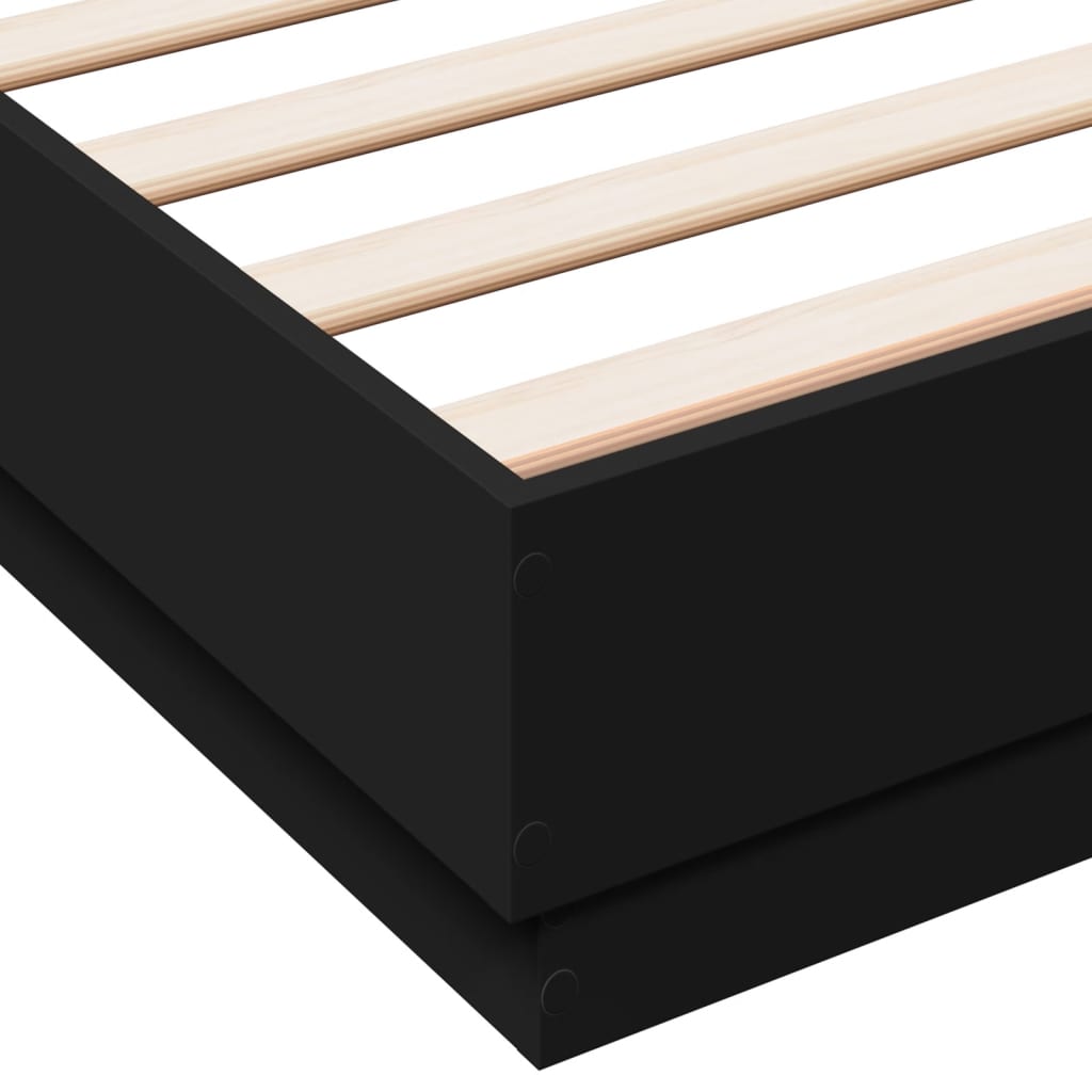 sengeramme med LED uden madras 150x200 cm sort