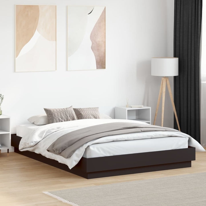 sengeramme med LED uden madras 150x200 cm sort