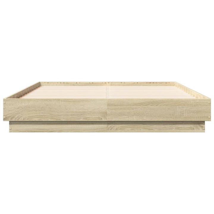 sengeramme med LED-lys 120x190 cm sonoma-eg