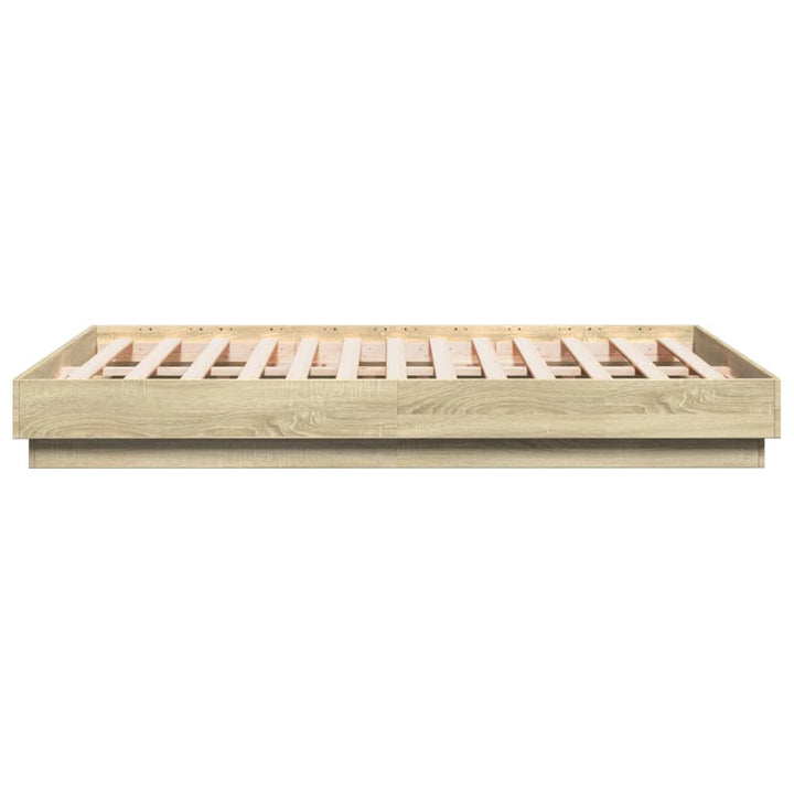 sengeramme med LED-lys 120x190 cm sonoma-eg