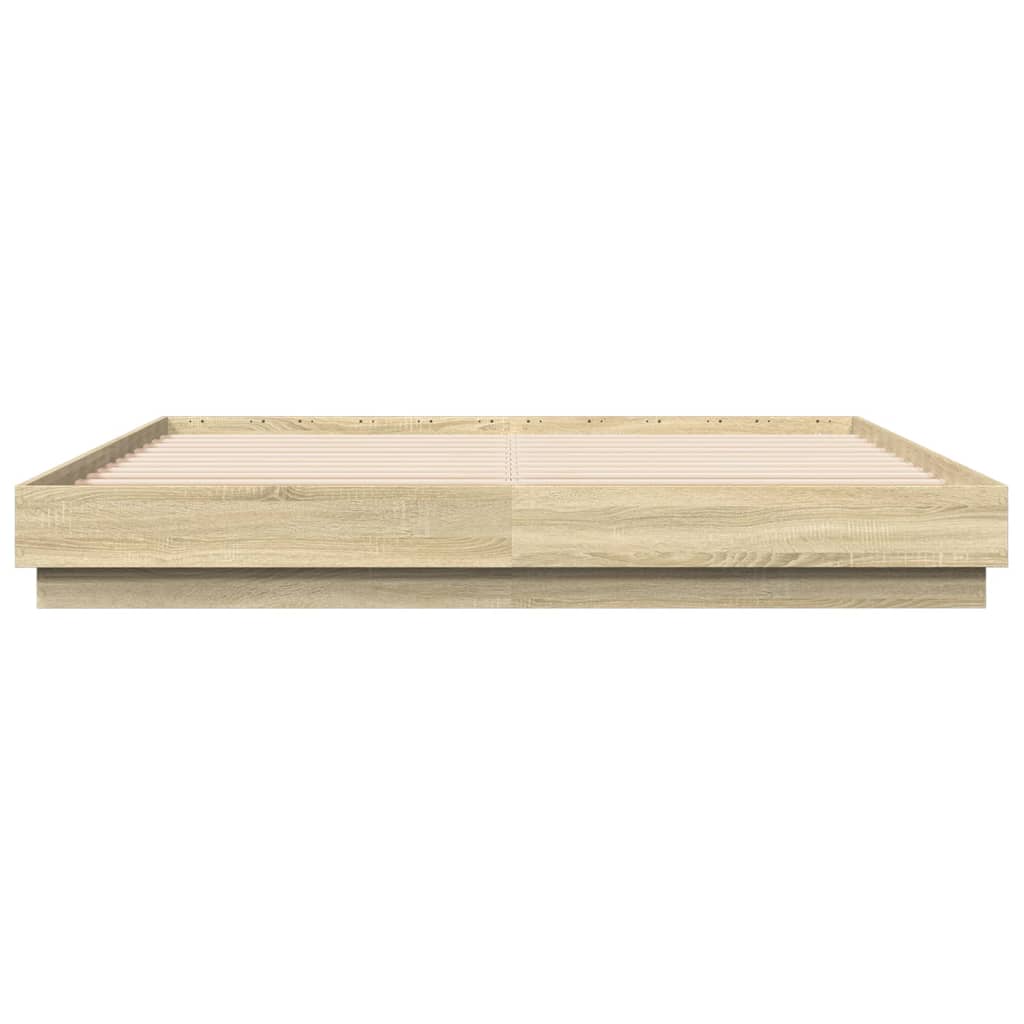 sengestel 200x200 cm konstrueret træ sonoma-eg