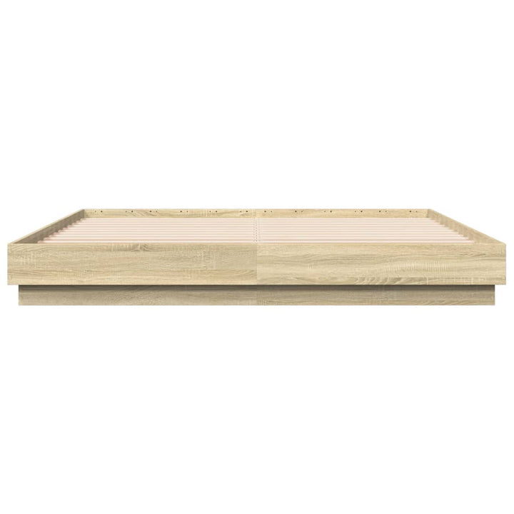 sengestel 200x200 cm konstrueret træ sonoma-eg
