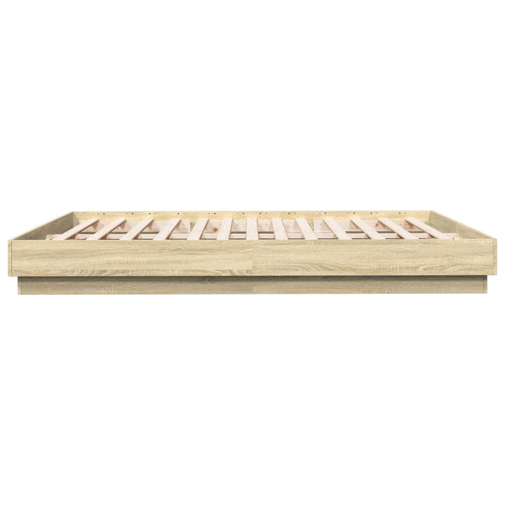 sengestel 200x200 cm konstrueret træ sonoma-eg