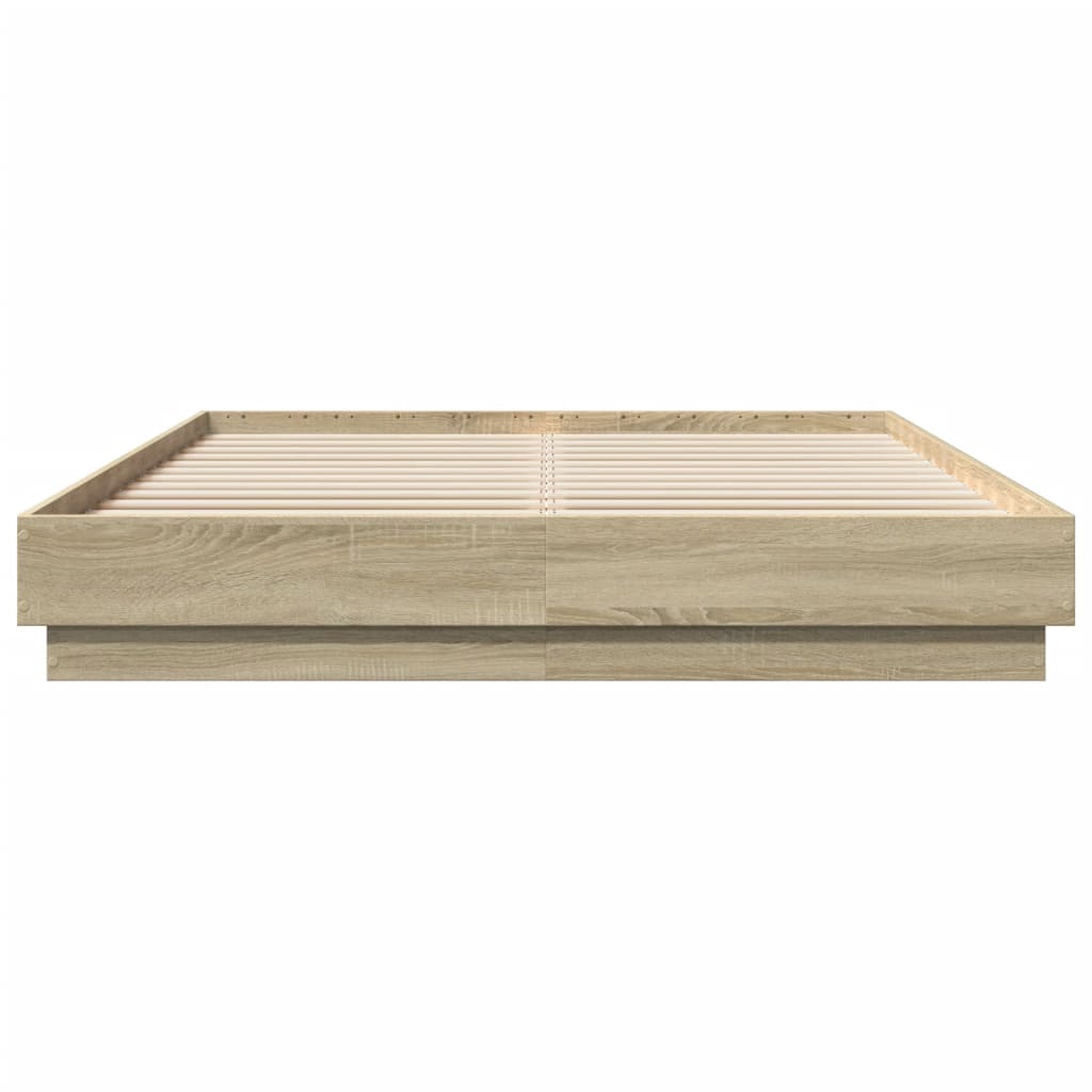 sengestel 160x200 cm konstrueret træ sonoma-eg