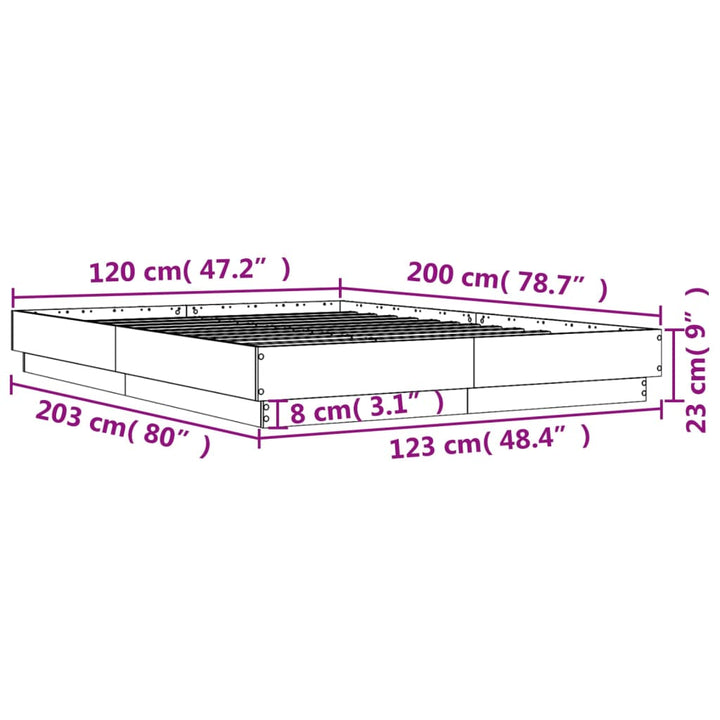 sengestel 120x200 cm konstrueret træ hvid