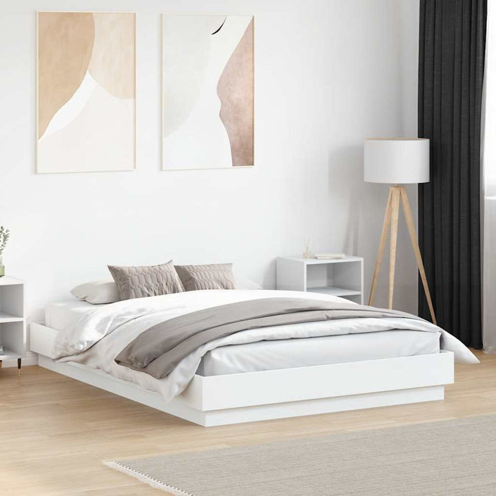 sengestel 120x190 cm konstrueret træ hvid