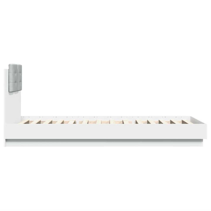 sengeramme med sengegavl 90x200 cm konstrueret træ hvid