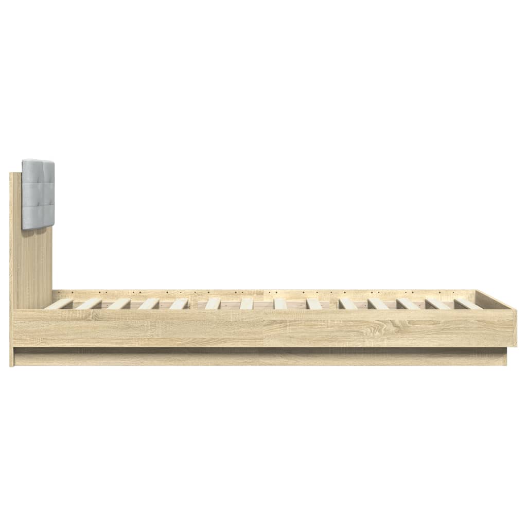 sengeramme med sengegavl 90x200 cm konstrueret træ sonoma-eg