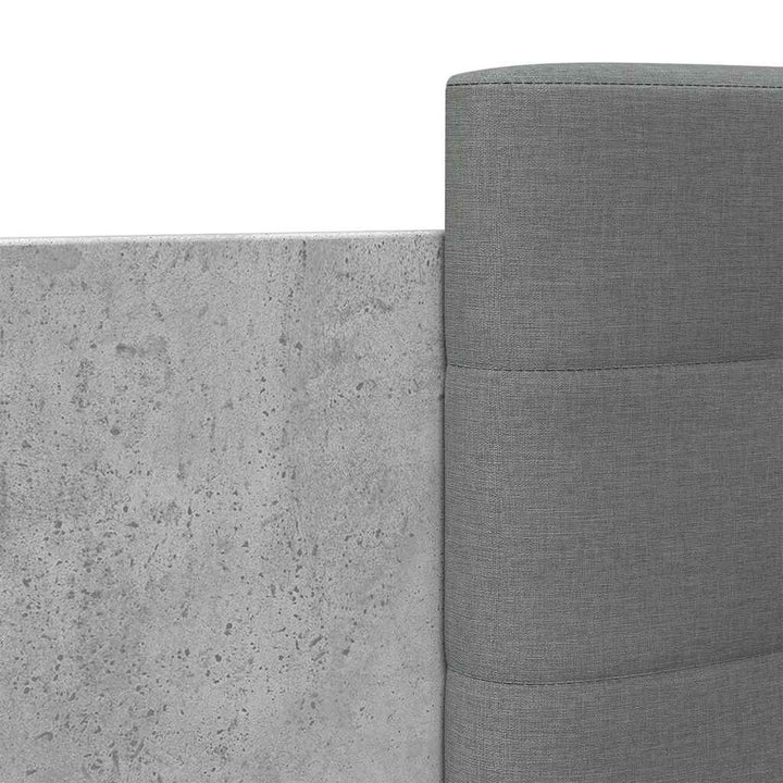 sengeramme med sengegavl 90x200 cm konstrueret træ betongrå