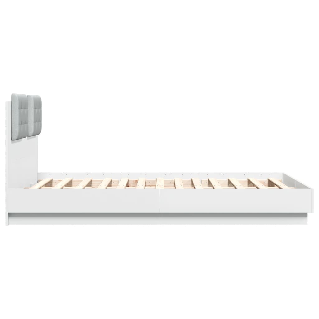 sengeramme med sengegavl 120x190 cm konstrueret træ hvid