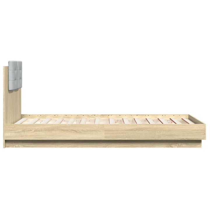 sengeramme med sengegavl 90x190 cm konstrueret træ sonoma-eg