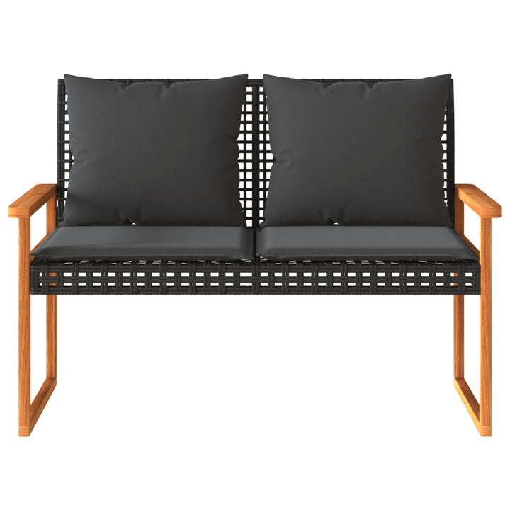 loungesæt til haven 4 dele med hynder polyrattan sort