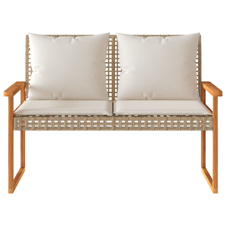 loungesæt til haven 4 dele med hynder polyrattan beige