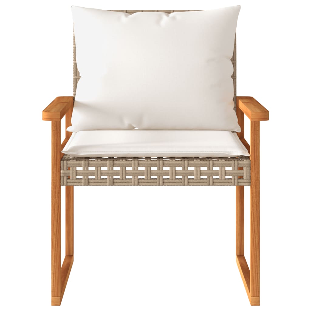 loungesæt til haven 4 dele med hynder polyrattan beige