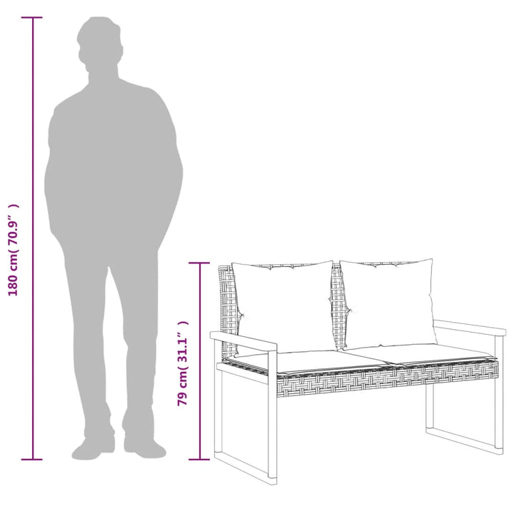 loungesæt til haven 4 dele med hynder polyrattan beige
