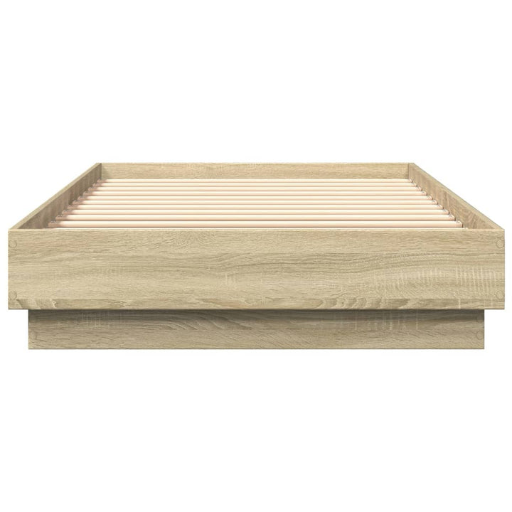 sengeramme med LED-lys 100x200 cm sonoma-eg