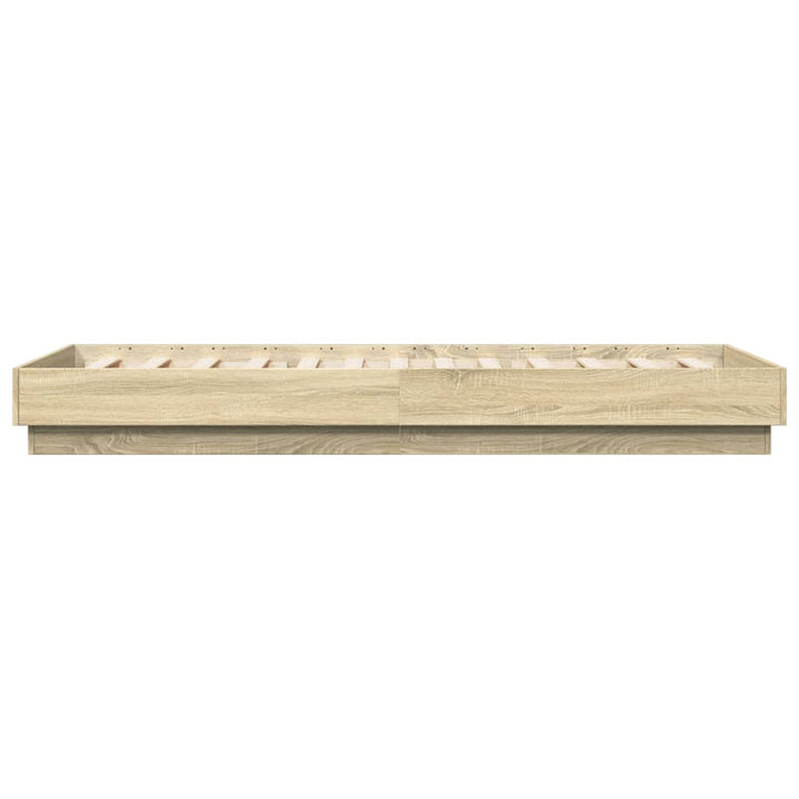 sengeramme med LED-lys 100x200 cm sonoma-eg