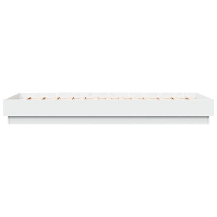 sengeramme og LED-lys 75x190 cm hvid