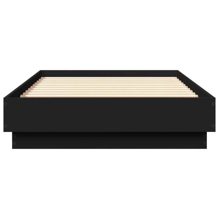 sengeramme med LED-lys 75x190 cm sort