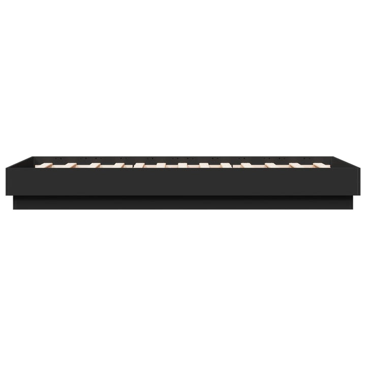 sengeramme med LED-lys 75x190 cm sort