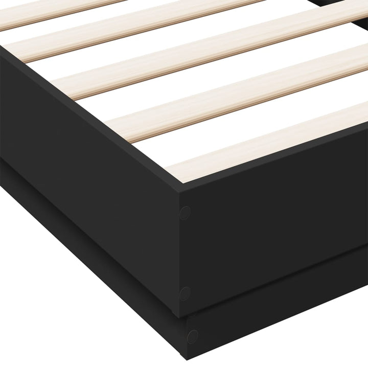 sengeramme med LED-lys 75x190 cm sort