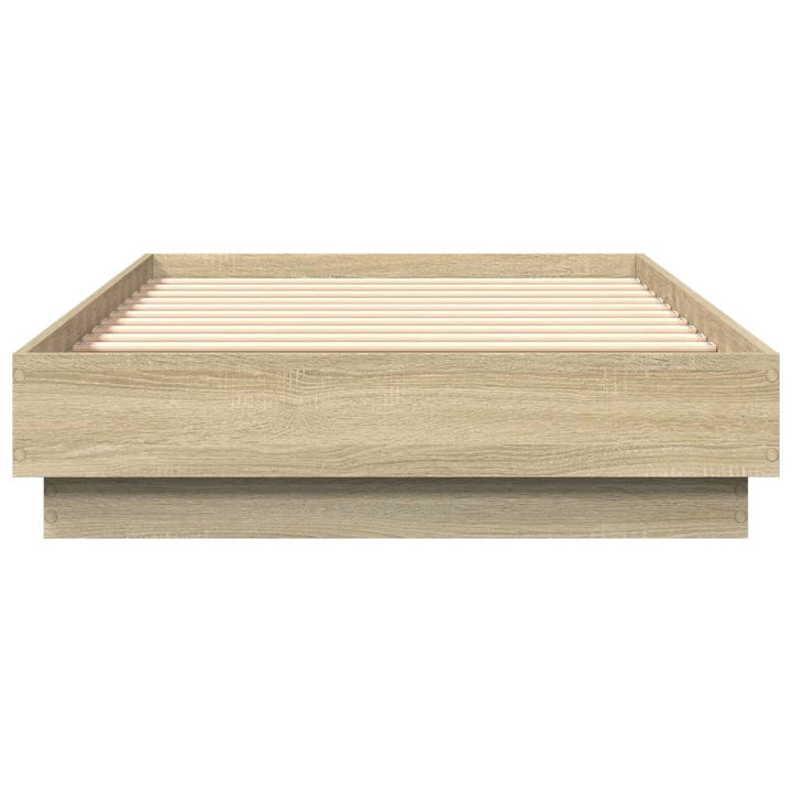 sengeramme med LED-lys 75x190 cm sonoma-eg