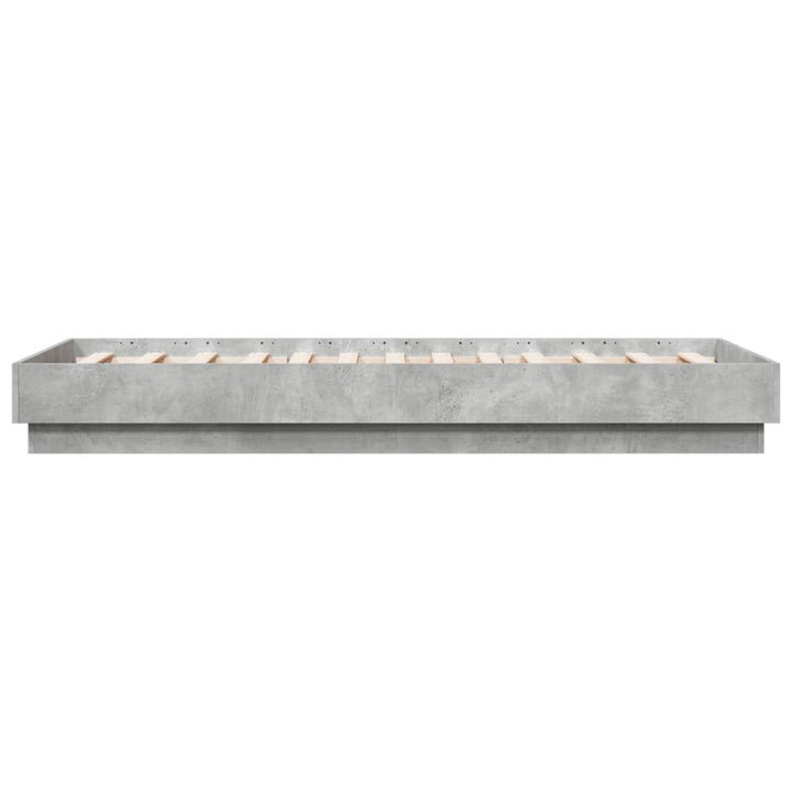 sengeramme med LED-lys 75x190 cm betongrå