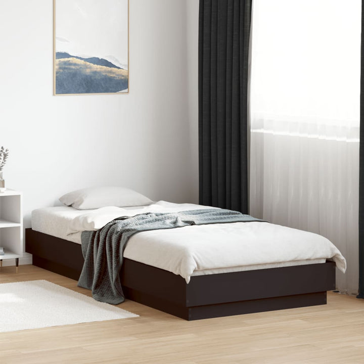 sengeramme 100x200 cm konstrueret træ sort