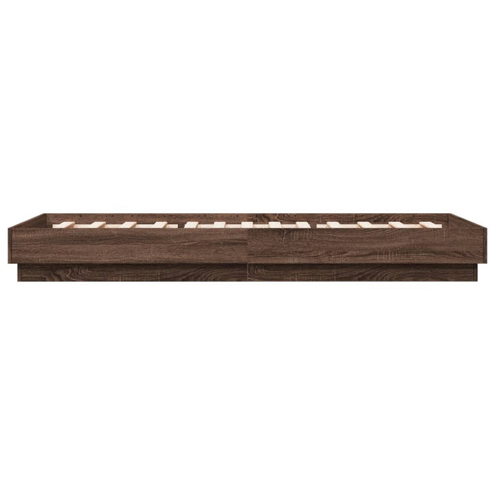 sengeramme 100x200 cm uden madras konstrueret træ brunt eg