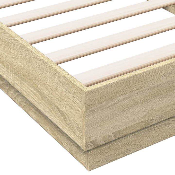 sengeramme 90x200 cm uden madras konstrueret træ sonoma-eg
