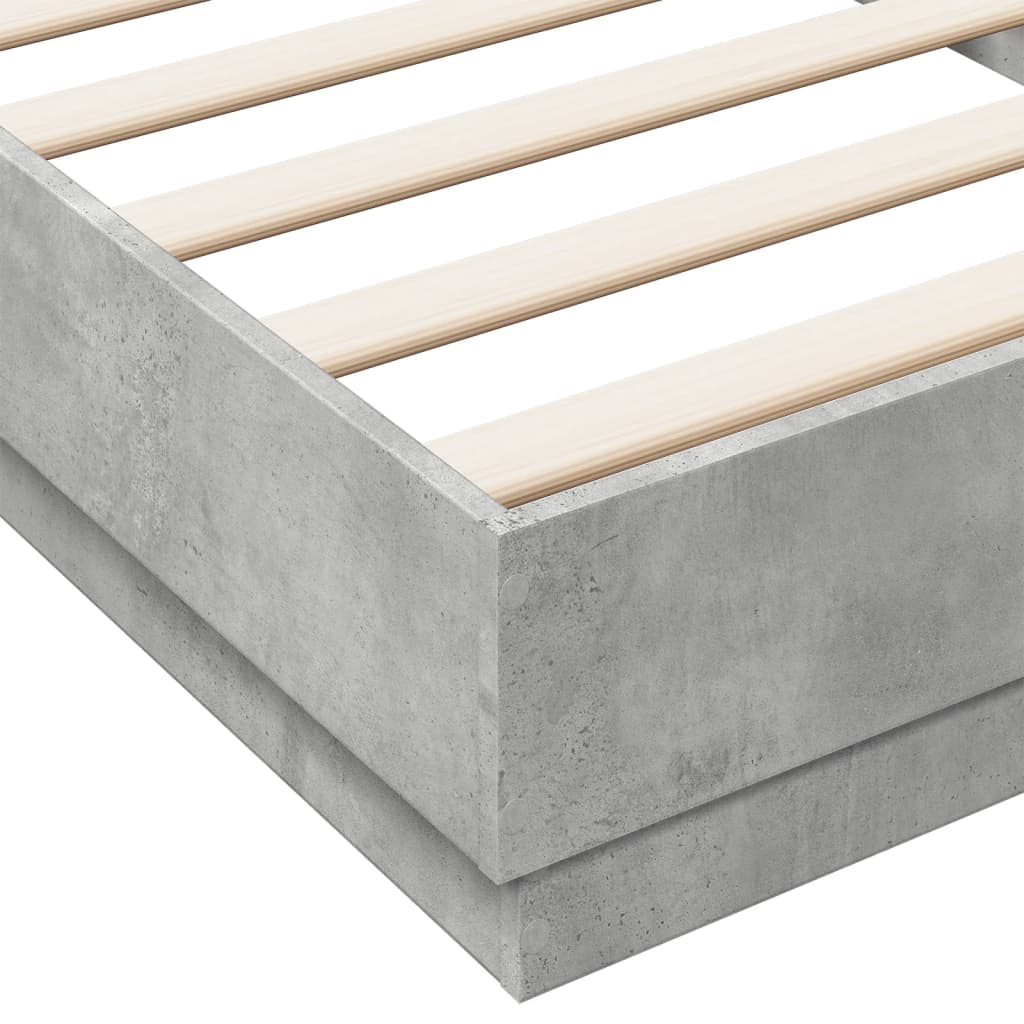 sengeramme 90x200 cm konstrueret træ betongrå