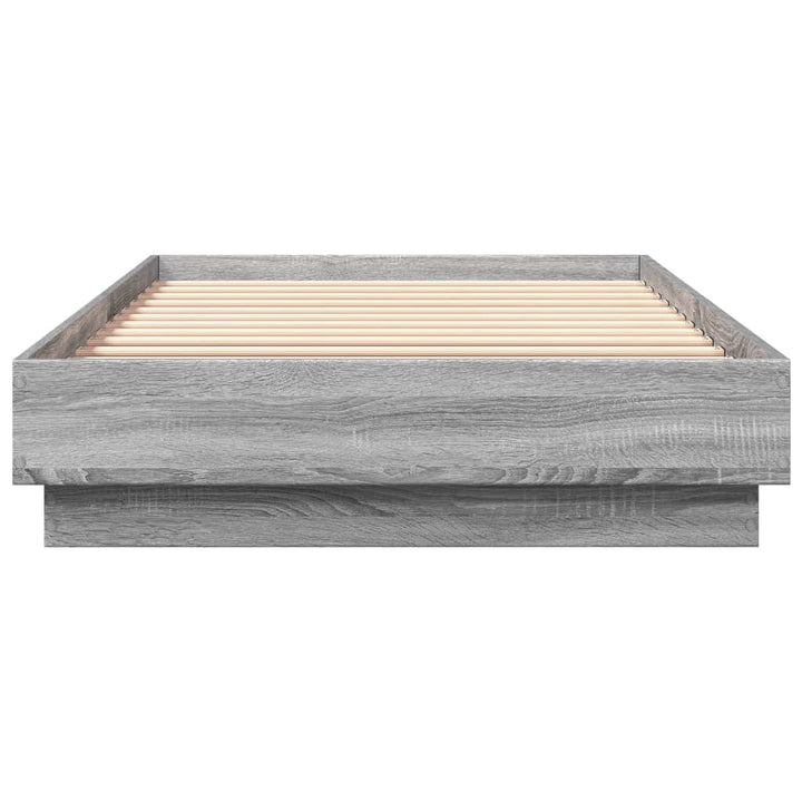 sengeramme 90x200 cm konstrueret træ grå sonoma-eg