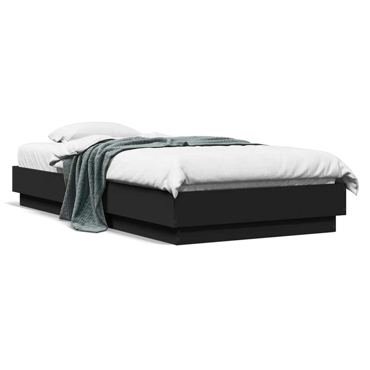 sengeramme 90x190 cm konstrueret træ sort