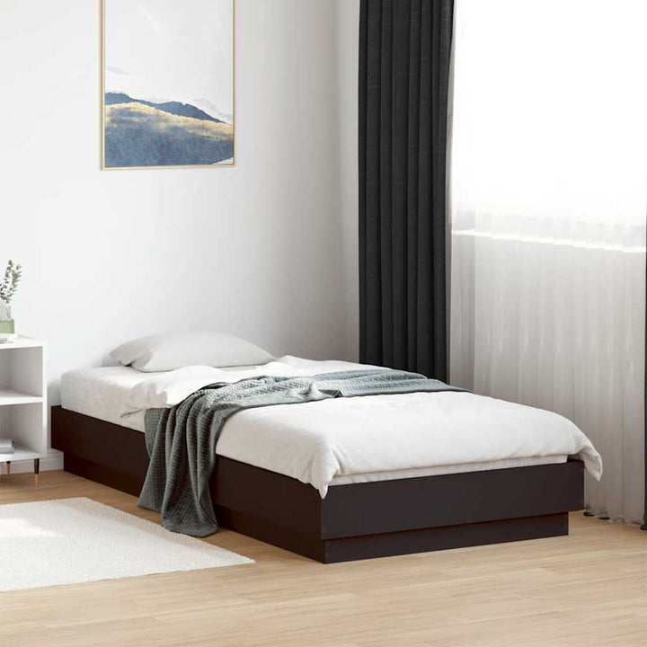 sengeramme 90x190 cm konstrueret træ sort