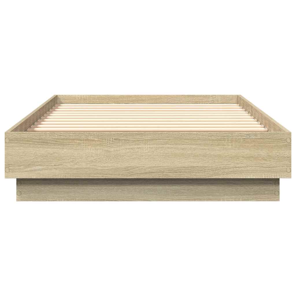 sengeramme 90x190 cm uden madras konstrueret træ sonoma-eg