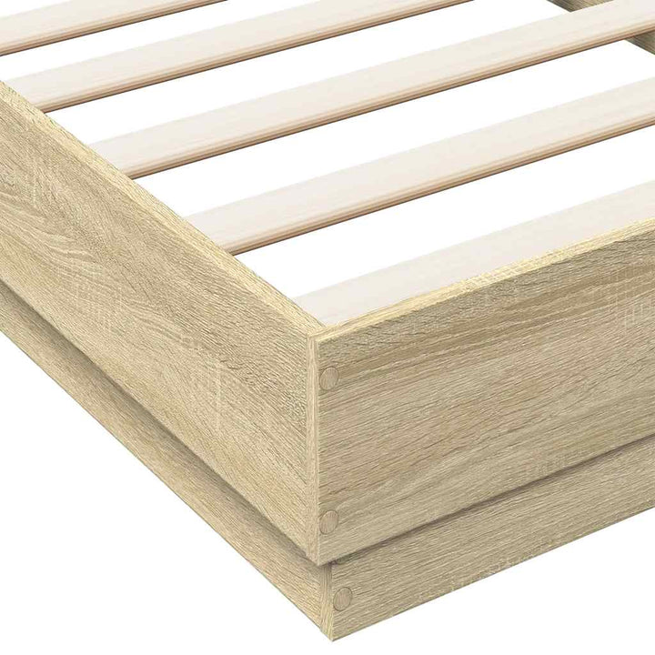 sengeramme 90x190 cm uden madras konstrueret træ sonoma-eg