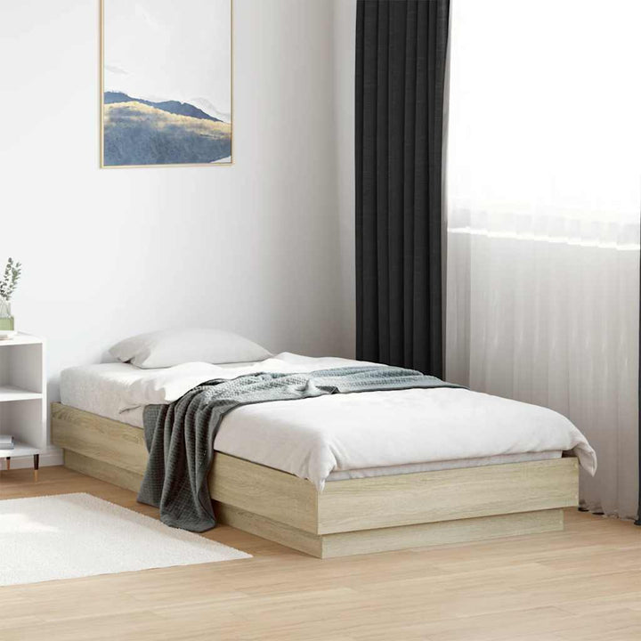 sengeramme 90x190 cm uden madras konstrueret træ sonoma-eg