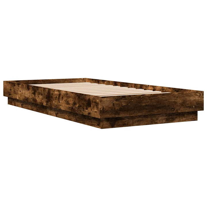 sengeramme 90x190 cm uden madras konstrueret træ røget eg